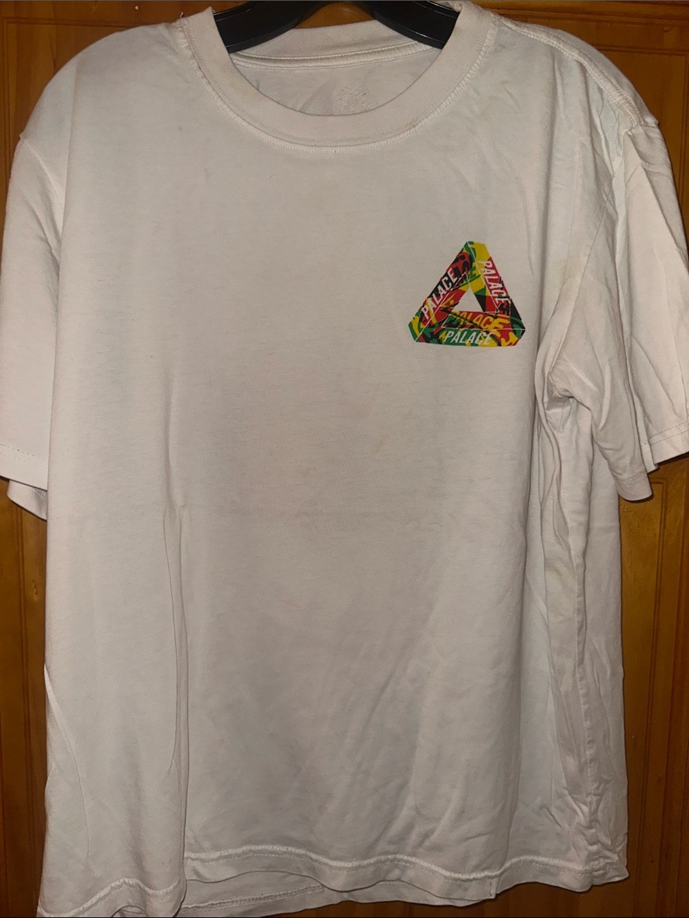 PALACE White Tee with Multicolor Triangle Logo